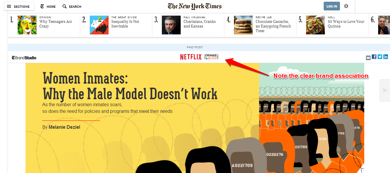 Native Advertising Netflix